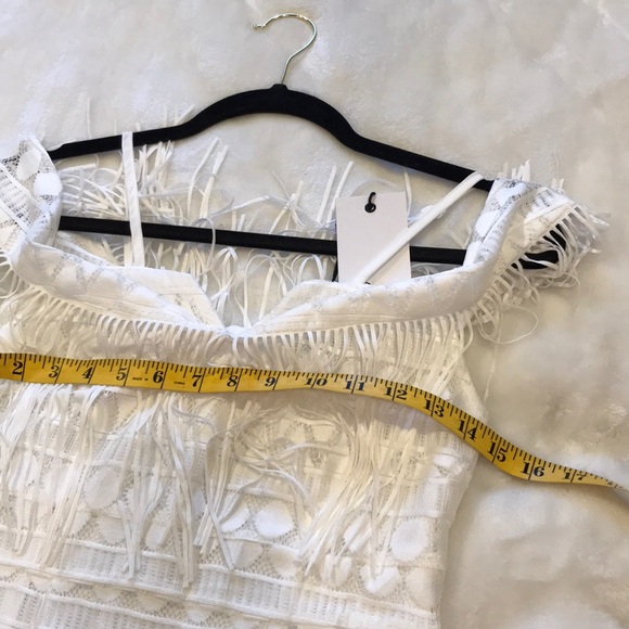 C by cubic off shoulder lace fringe dress size 8 - Picture 9 of 15